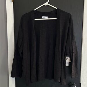 Croft & Barrow Black Open-Front Cardigan